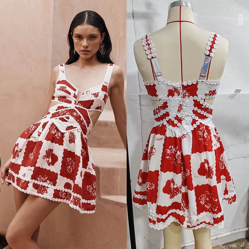 Elegant women's V-neck mini robe with hollow out design, showcasing a chic and alluring style by LYNHURD!