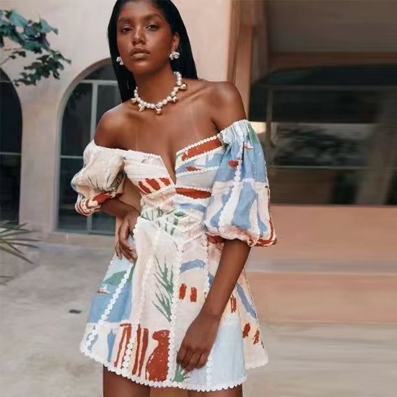 Women's elegant sexy hollow out V-neck mini robe in black by LYNHURD, showcasing intricate lace detailing and a flattering fit.