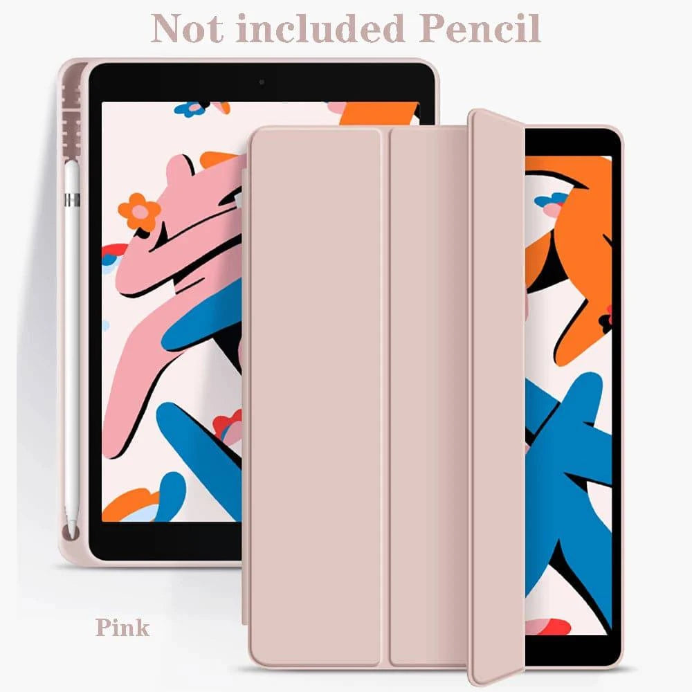 LYNHURD! iPad Pro case for 13" and 11" models with pencil holder, showcasing durable design and precise cutouts.