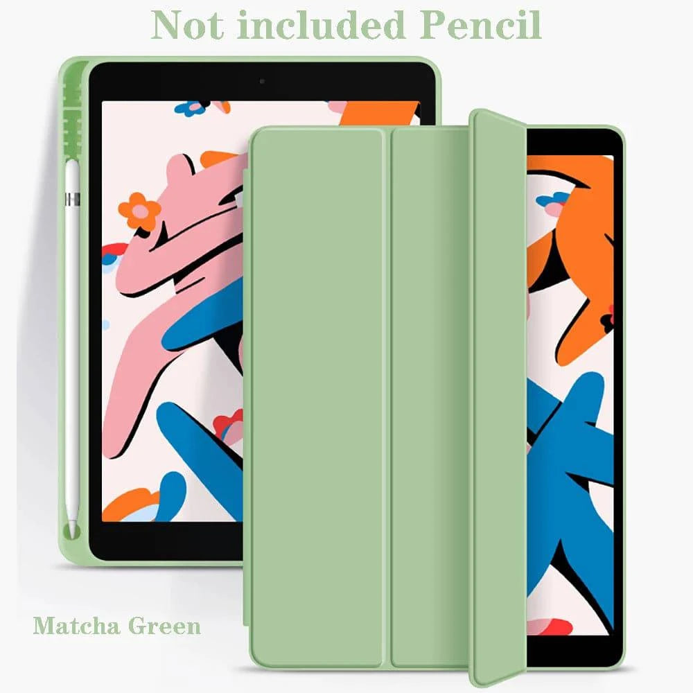 LYNHURD! iPad Pro case for 13" and 11" models, featuring a pencil holder and sleek design, in a stylish color.