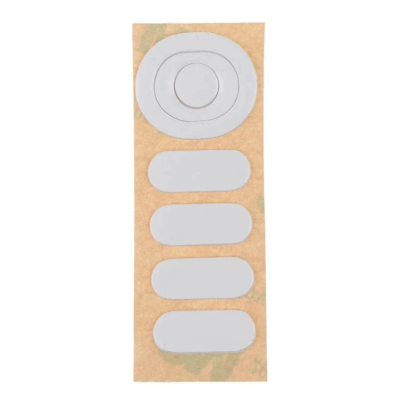 White mouse skates for G304 G305 mouse by LYNHURD!, featuring curve edges for smooth gliding on surfaces.