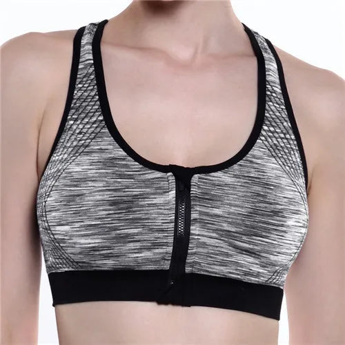 Breathable Sports Bra Top Fitness Women Brassiere Shockproof Padded Sport Bra Top Running Athletic Gym Push Up Bras Anti-sweat