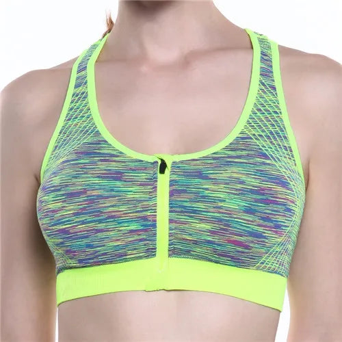 Breathable Sports Bra Top Fitness Women Brassiere Shockproof Padded Sport Bra Top Running Athletic Gym Push Up Bras Anti-sweat