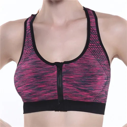 Breathable Sports Bra Top Fitness Women Brassiere Shockproof Padded Sport Bra Top Running Athletic Gym Push Up Bras Anti-sweat