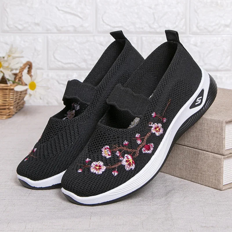 Women's Shoes 2025 Summer Casual Sneakers Breathable Embroidered Chunky Sole Affordable Free Shipping