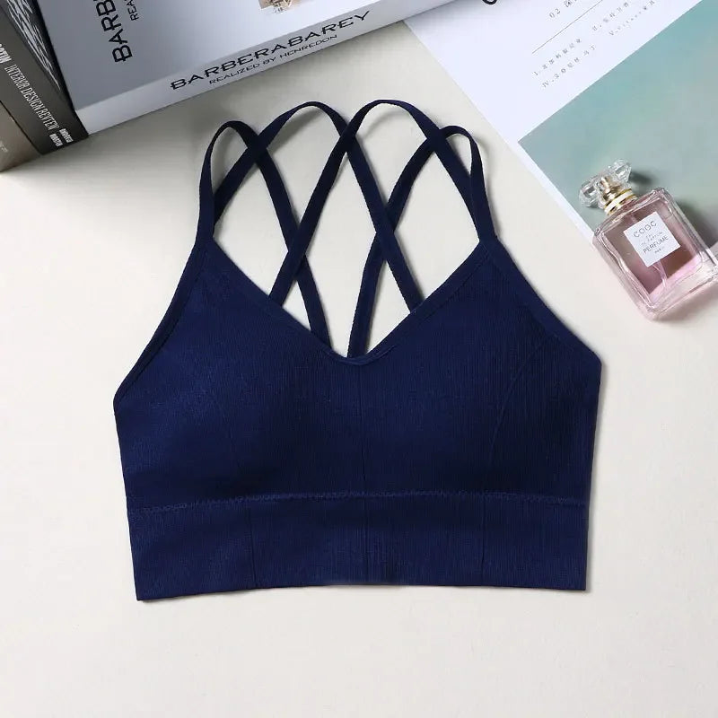 Women Push Up Bras Solid Color Crop Top Seamless Underwear Female Sexy Lingerie Padded Sport Fitness Bra