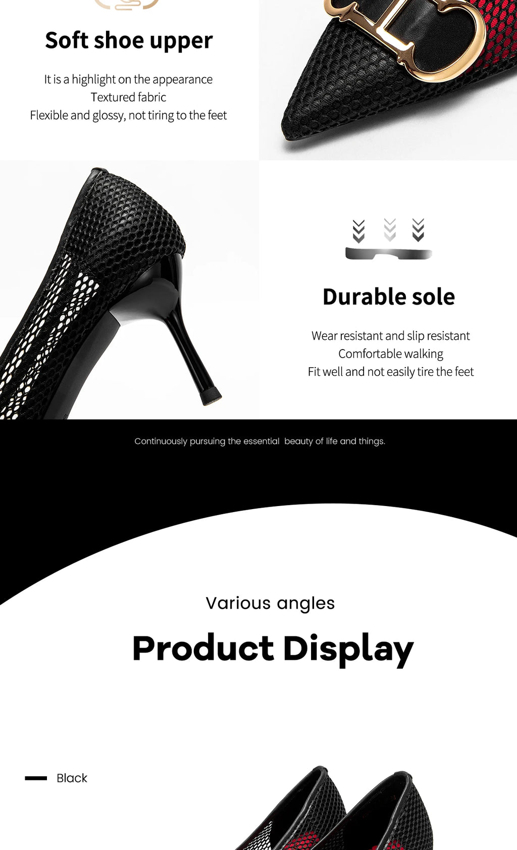 Women's Shoes 2025 Spring New Pointed Toe High Heels Mesh Upper Breathable Comfortable Summer Sandals
