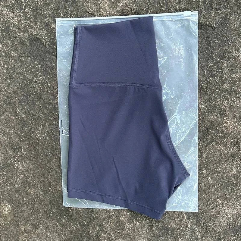 LYNHURD! high waist yoga shorts in black, featuring a slim fit and butt lift design, perfect for gym and running activities.