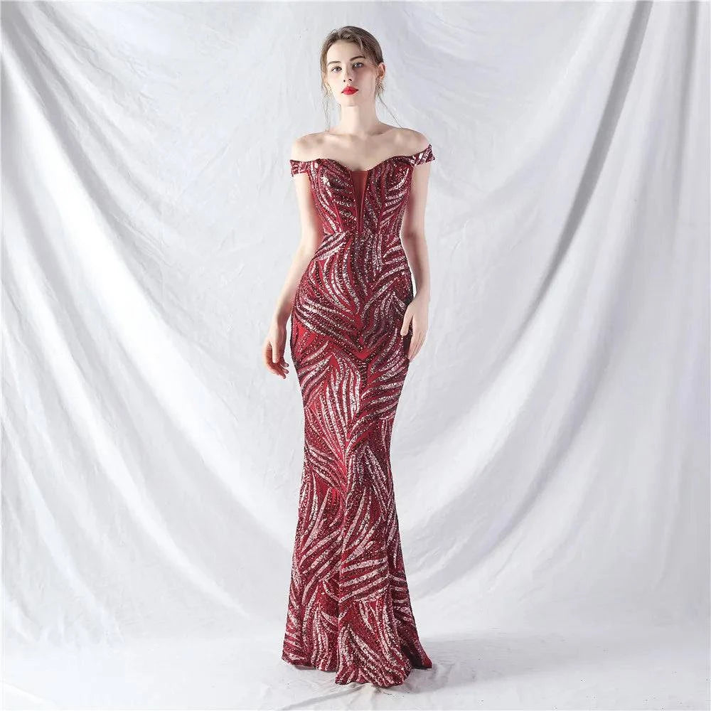 Elegant LYNHURD ball gown evening dress, featuring a flowing skirt and intricate details, ideal for formal occasions.