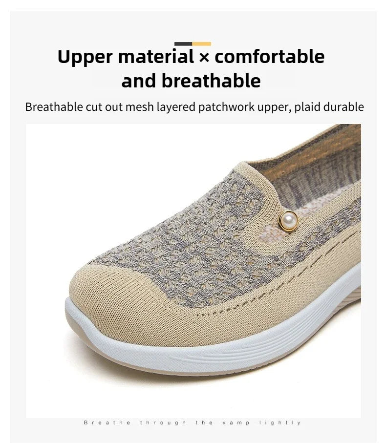 Women's shoes 2025 Spring and Autumn casual fashion soft sole lightweight single shoe women's breathable mother's shoes