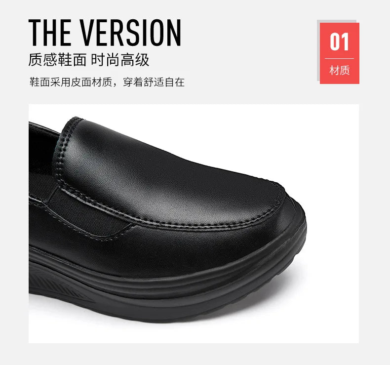 2026 Women's Shoes Spring Genuine Leather Soft Outsole Work Shoes Female Black Swing Woman Plus Size Wedges Single