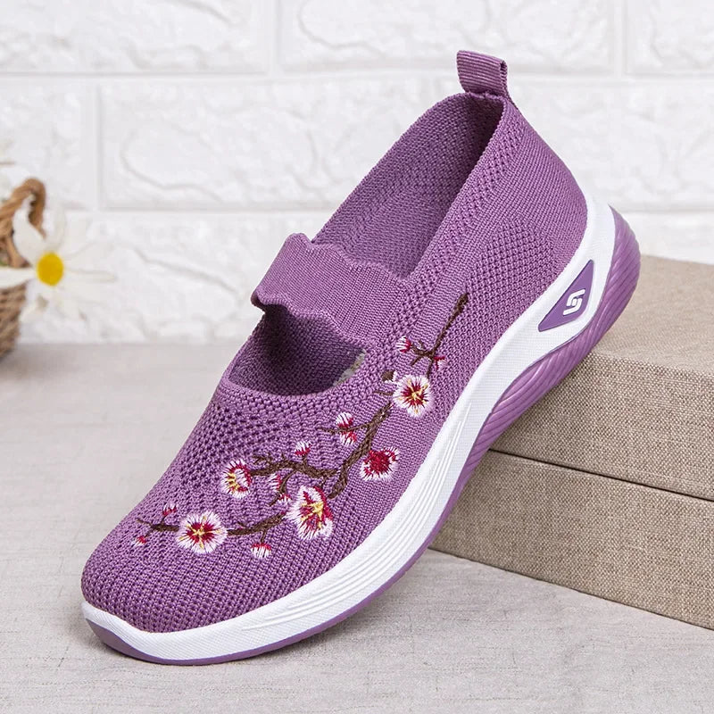 Women's Shoes 2025 Summer Casual Sneakers Breathable Embroidered Chunky Sole Affordable Free Shipping