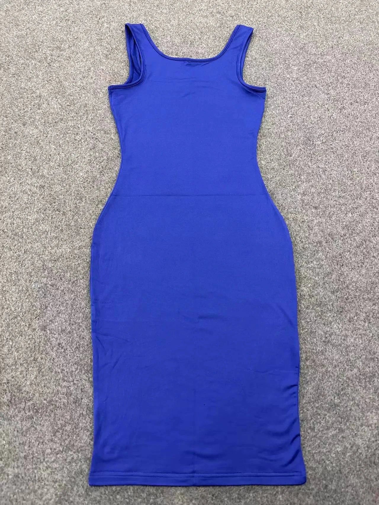 LYNHURD! plus size women's sleeveless midi dress in a summer style, featuring a sexy tank top design and vibrant colors.