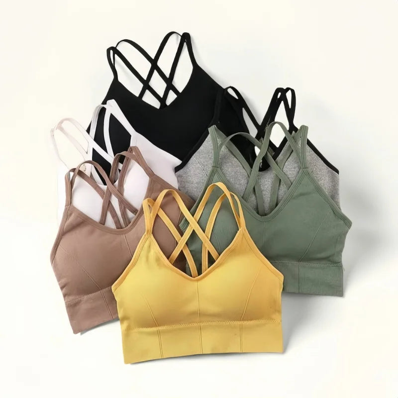 Women Push Up Bras Solid Color Crop Top Seamless Underwear Female Sexy Lingerie Padded Sport Fitness Bra