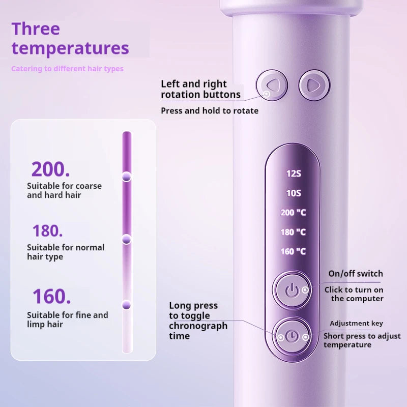 Automatic Curling Iron 4 in 1 Hair Styler 32MM Curling Wand with Negative Ion Auto Rotating Hair Curler for Waves Straightening