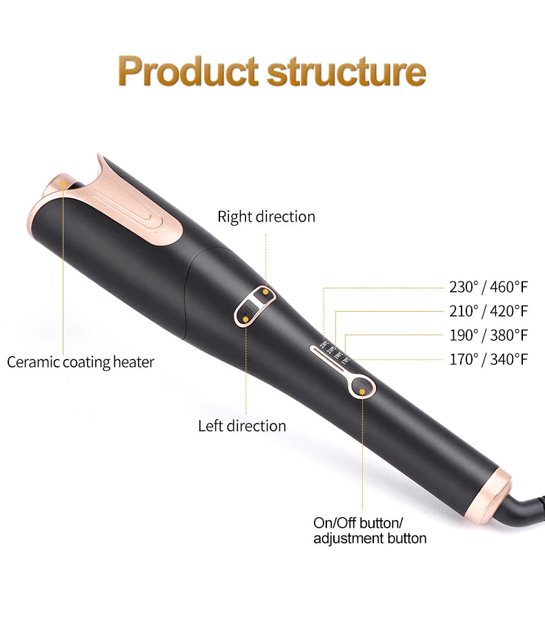 Auto Rotating Ceramic Hair Curler Automatic Curling Iron Styling Tool Hair Iron Curling Wand Air Spin and Curl Curler Hair Waver