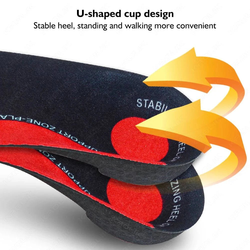 LYNHURD! 3/4 orthotic insole for flat feet, designed for arch support and heel pain relief in unisex orthopedic shoes.