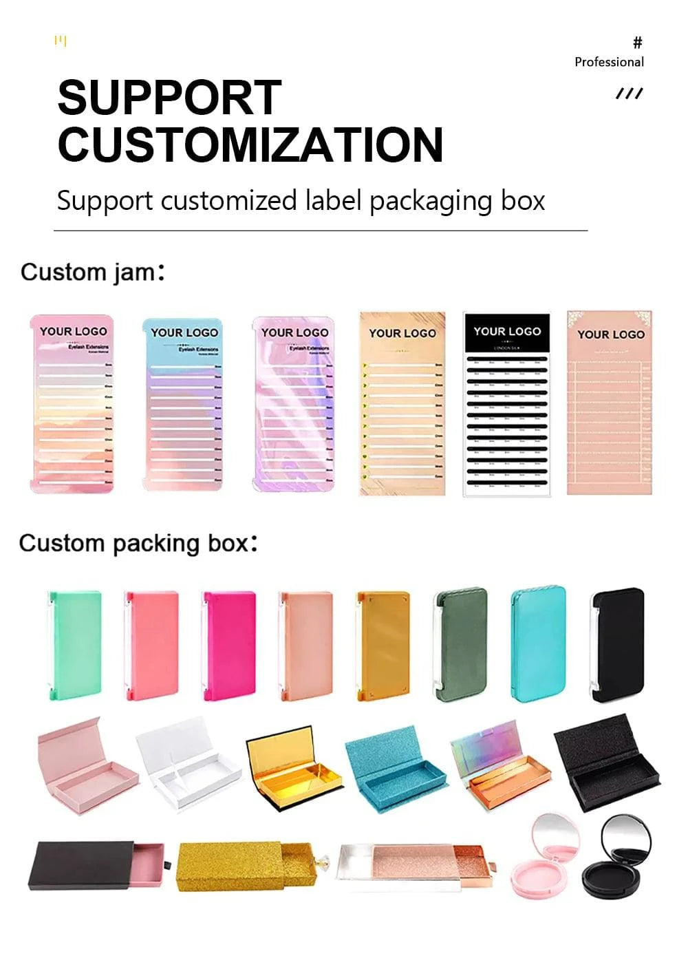 LYNHURD! W-shaped premade fans of soft, lightweight individual eyelashes in various dimensions for natural looks.