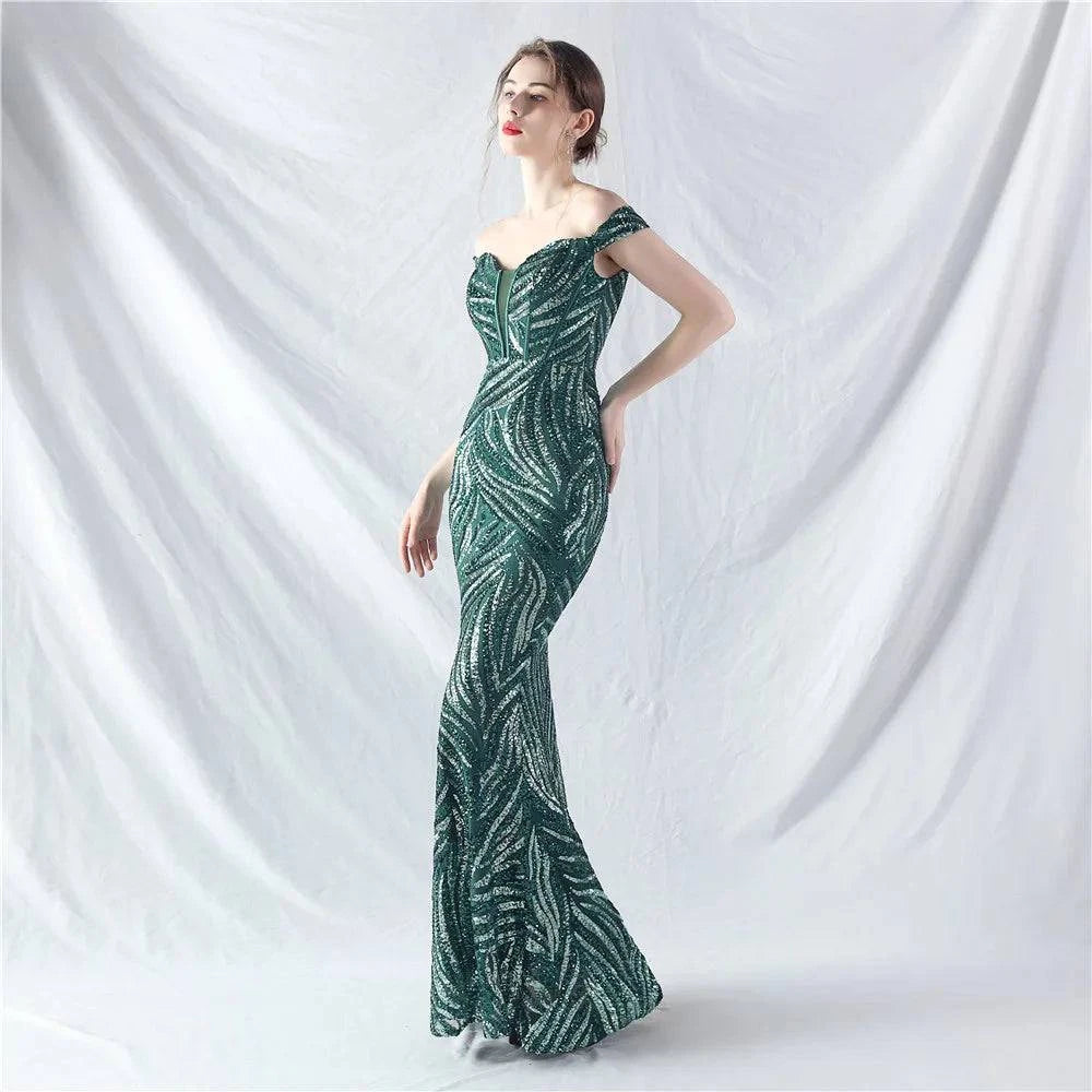 Elegant LYNHURD! ball gown evening dress in rich fabric, perfect for weddings and formal occasions with intricate details.