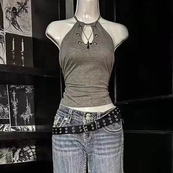 Women Y2K Summer Vintage Casual Harajuku Sweet Spicy Tees Sleeveless Aesthetic Slim Fit Tank Crop Tops 2000s Alt Clothes