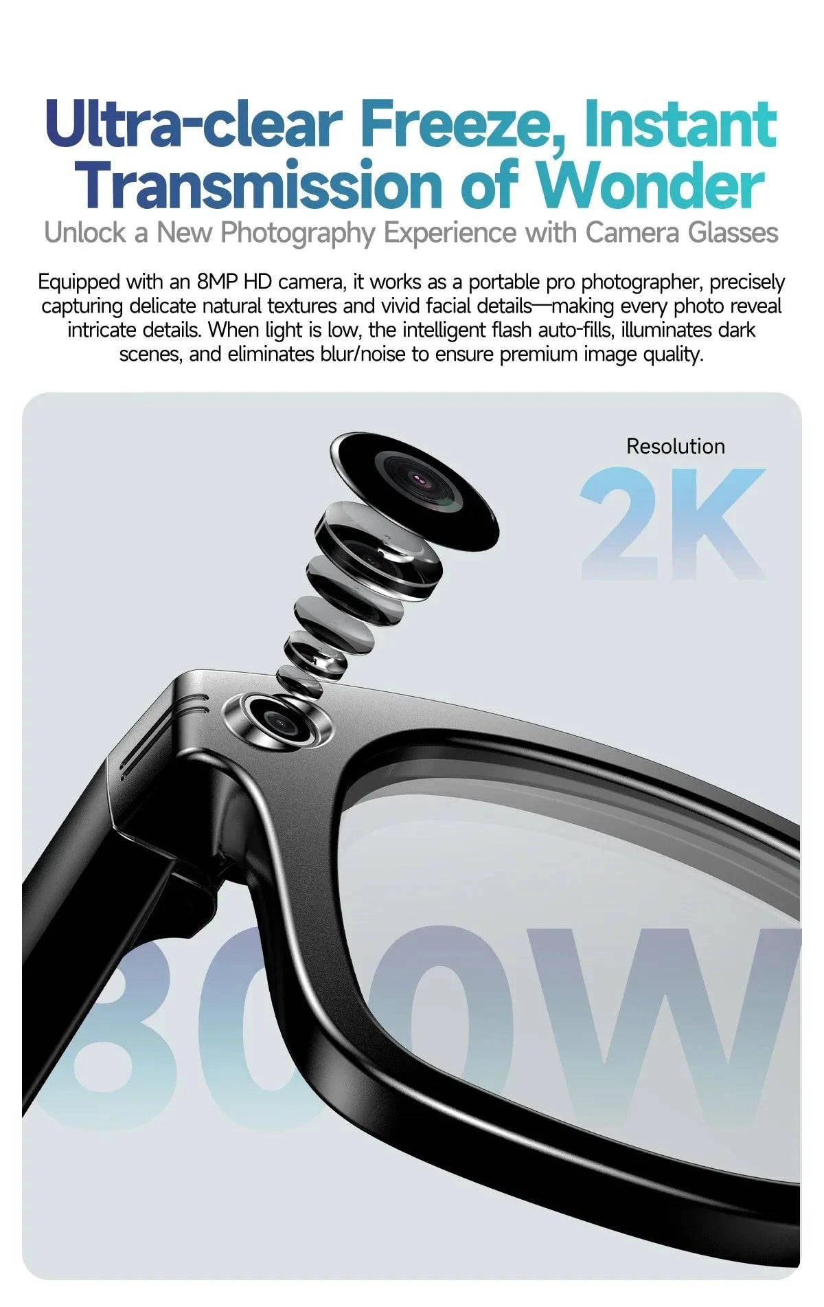 LYNHURD! 2025 smart glasses with Bluetooth, camera, AI photo recognition, and translation features for men and women.