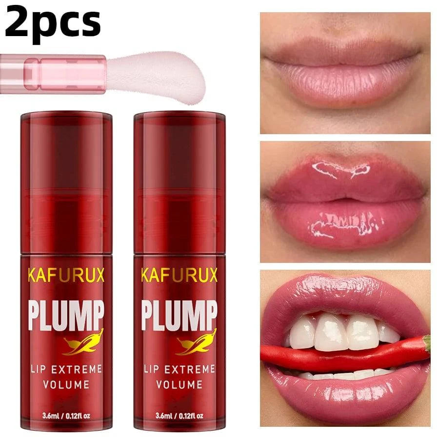 LYNHURD! lip plump oil in elegant packaging, showcasing its glossy texture and applicator for moisturizing lips.