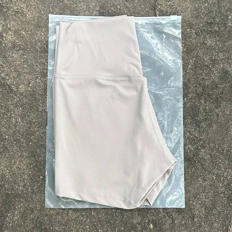 High waist yoga shorts by LYNHURD, slim fit design, ideal for gym running and biking, showcasing elastic fabric and butt lift feature.