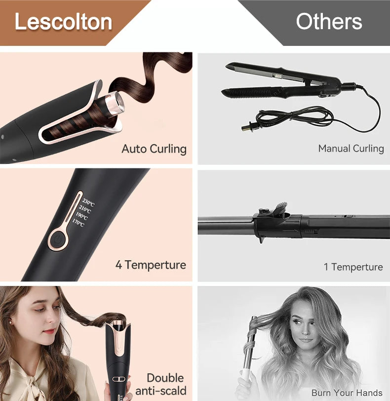 Auto Rotating Ceramic Hair Curler Automatic Curling Iron Styling Tool Hair Iron Curling Wand Air Spin and Curl Curler Hair Waver