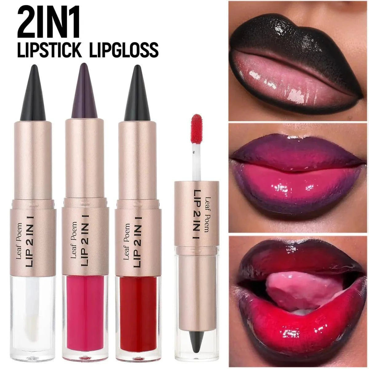 LYNHURD! 2IN1 tapered nude brown lipliner pen with mirror glass lip gloss, showcasing matte finish and waterproof formula.