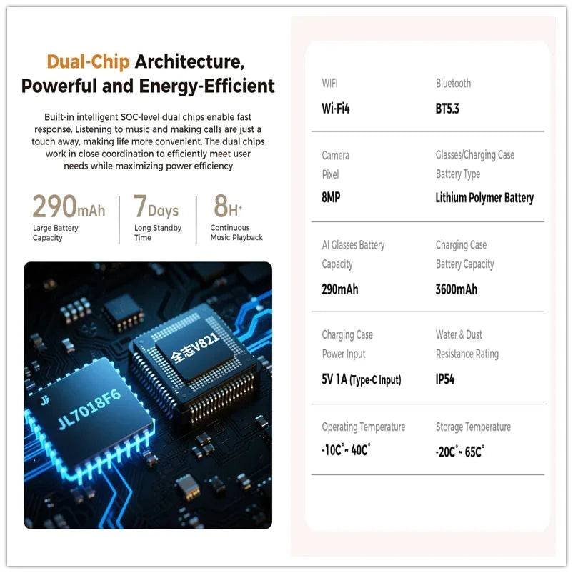 LYNHURD 4K AI Smart Camera Sunglasses with voice control, WiFi, Bluetooth, and HD1080P shooting features.