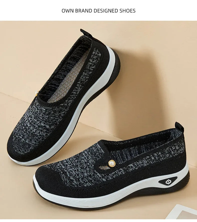 Women's shoes 2025 Spring and Autumn casual fashion soft sole lightweight single shoe women's breathable mother's shoes