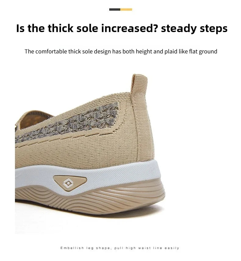 Women's shoes 2025 Spring and Autumn casual fashion soft sole lightweight single shoe women's breathable mother's shoes