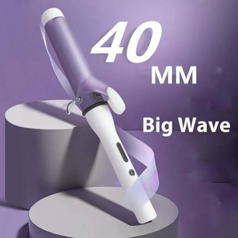 40MM Professional Ceramic J-Shape Rotating Big Wave Curling Iron Electric Curling Iron Hair Styling Tools Salon Styling Tools