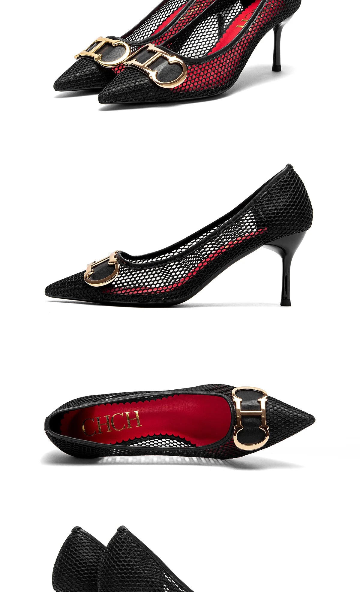 Women's Shoes 2025 Spring New Pointed Toe High Heels Mesh Upper Breathable Comfortable Summer Sandals