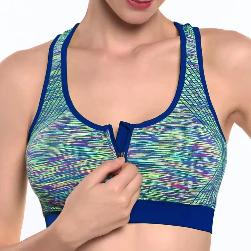 Breathable Sports Bra Top Fitness Women Brassiere Shockproof Padded Sport Bra Top Running Athletic Gym Push Up Bras Anti-sweat