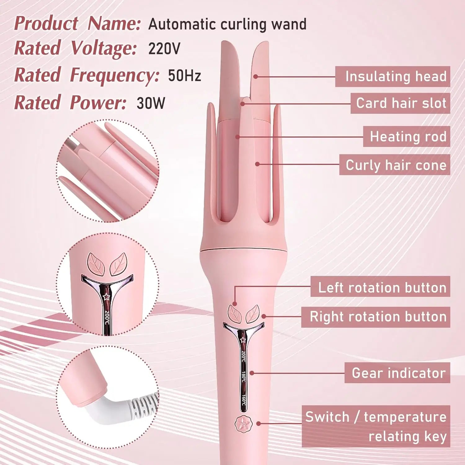 Automatic Curling Iron 32 mm Big Roll Anion  Ceramic Hair Curler 4-Speed Adjustable  Fast Heating Fashion Styling Tools