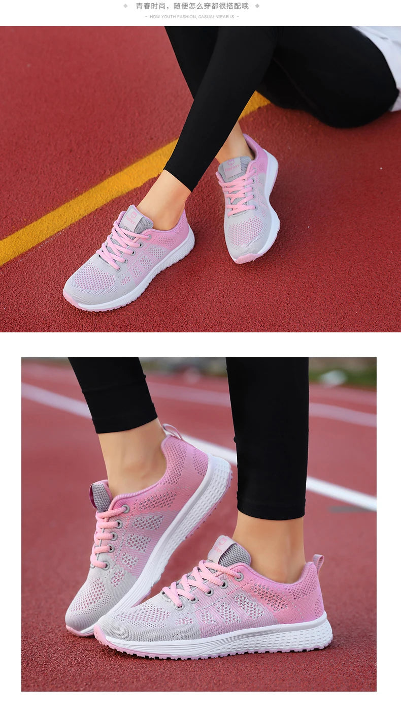 Women Sport Shoes Fashion Platform Sneakers Ladies Spring Summer Flats Running Shoes for Women Casual Shoes Mesh Jogging Tennis