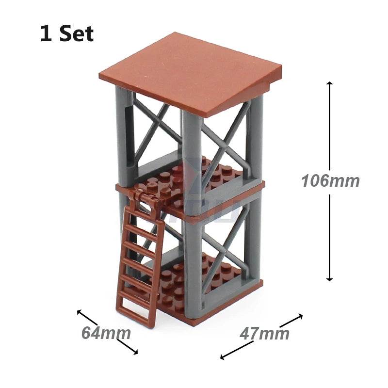 WW2 Military Base Soldiers Army Figures Weapon Accessories Building Block Guns Barbed Wire Sandbags PUBG Sence Series MOC Bricks