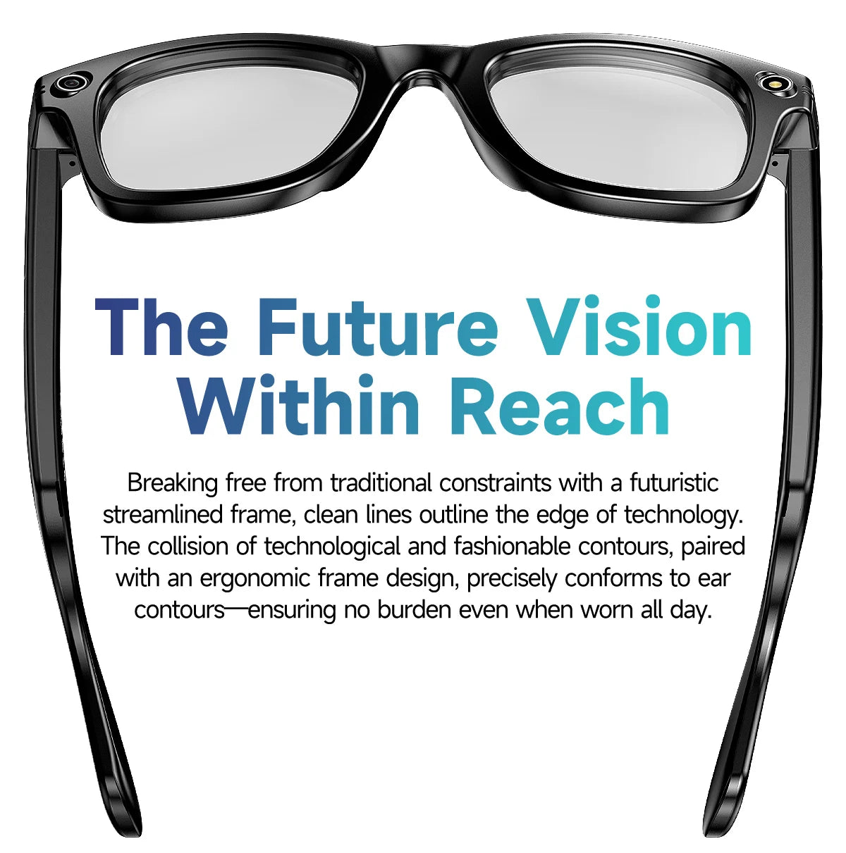 LYNHURD Smart Glasses with 8MP camera, Bluetooth, touch control, and waterproof design for men and women.