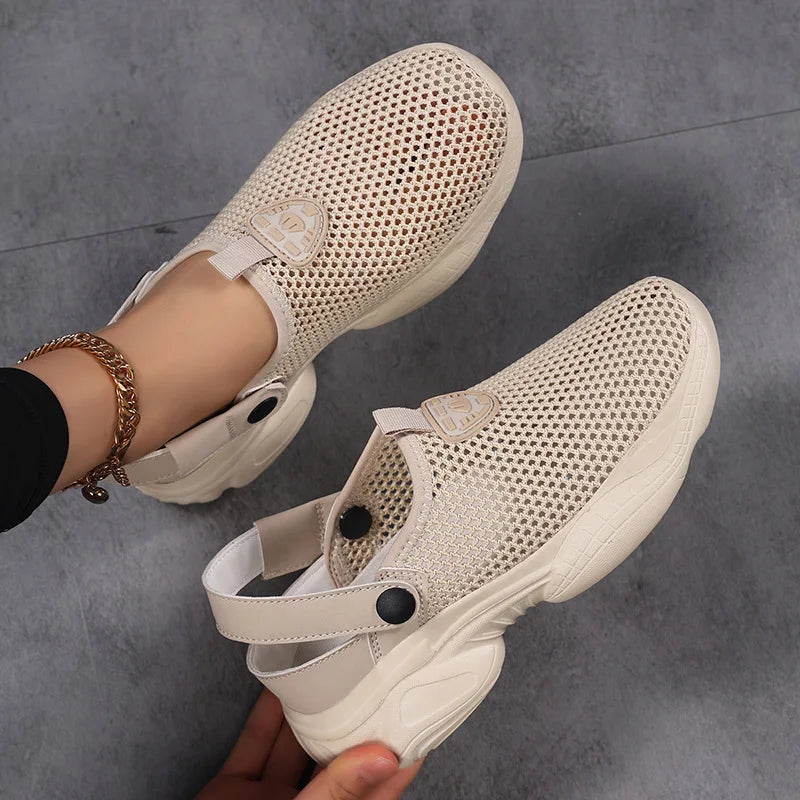 Women's Sports Shoes 2025 Summer  Non Slip Platform Casual Sandals Lightweight Comfortable Height Increase Breathable Slippers