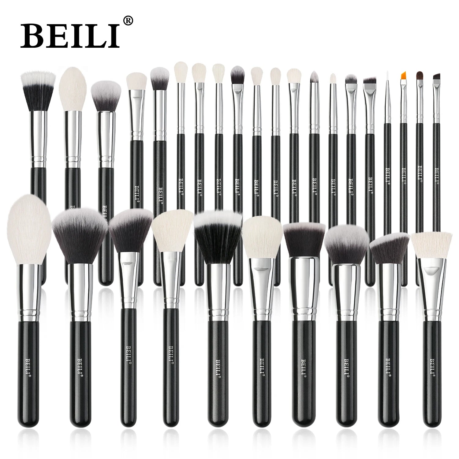 BEILI Black Makeup Brush Sets Professional Natural Goat Fiber Hair Brush Foundation Kakubi Contour Eyeshadow Beauty Tool brochas