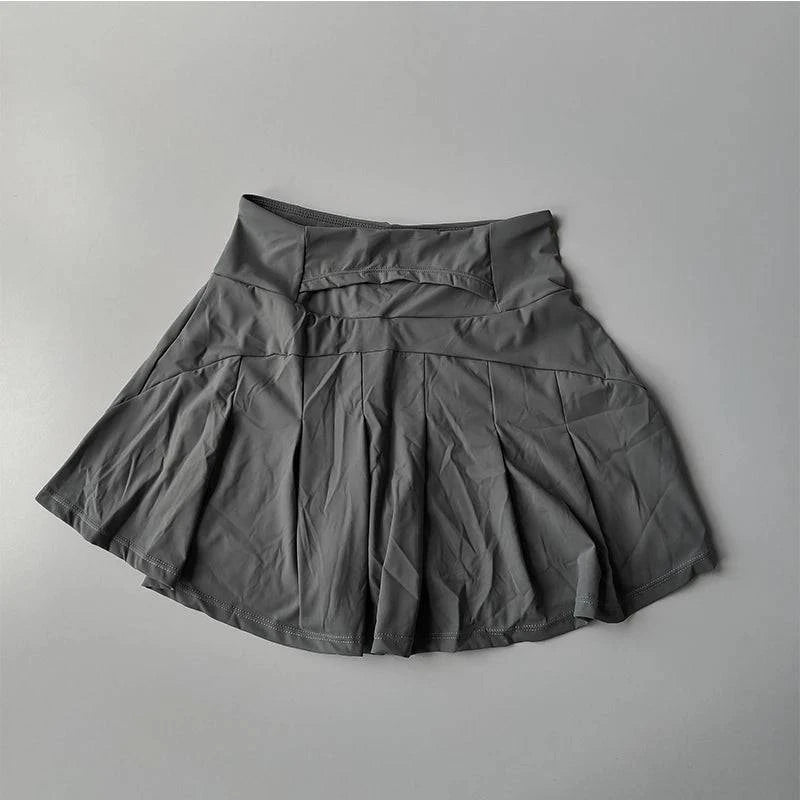 LYNHURD women's high waist sports short skirt in quick-dry fabric, perfect for yoga, running, and tennis.