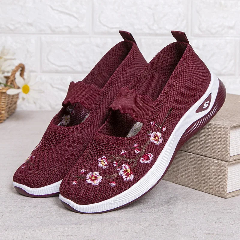 Women's Shoes 2025 Summer Casual Sneakers Breathable Embroidered Chunky Sole Affordable Free Shipping