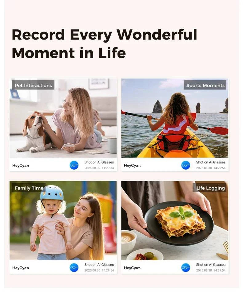 LYNHURD 4K AI smart camera sunglasses with voice control, Bluetooth, and HD1080P shooting capability.