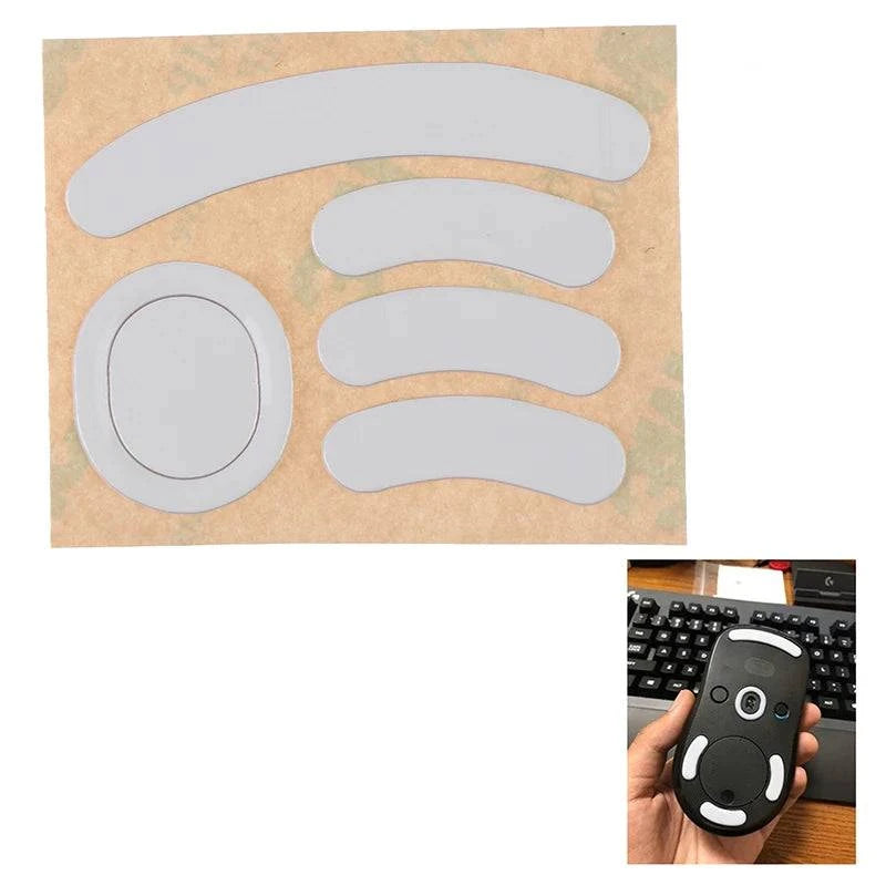 White mouse skates for G304 G305 mouse, featuring curved edges for smooth gliding, by LYNHURD!