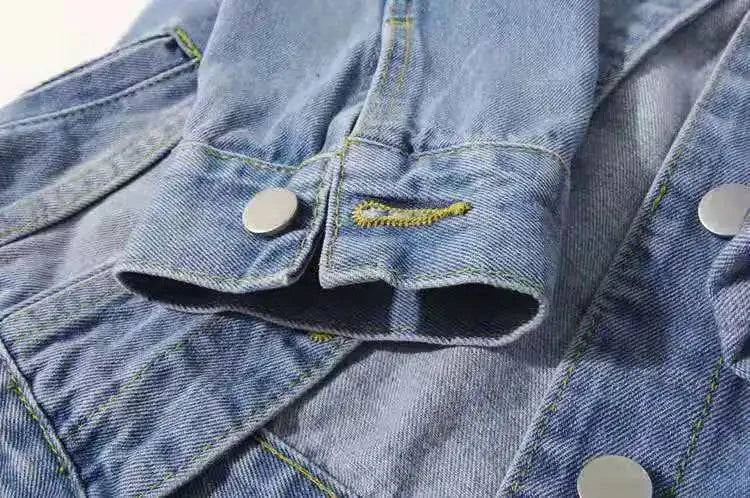 Pink denim jacket by LYNHURD, featuring a casual loose fit, perfect for spring and autumn wear.