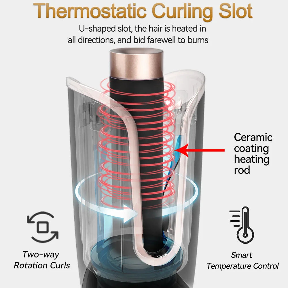 Auto Rotating Ceramic Hair Curler Automatic Curling Iron Styling Tool Hair Iron Curling Wand Air Spin and Curl Curler Hair Waver