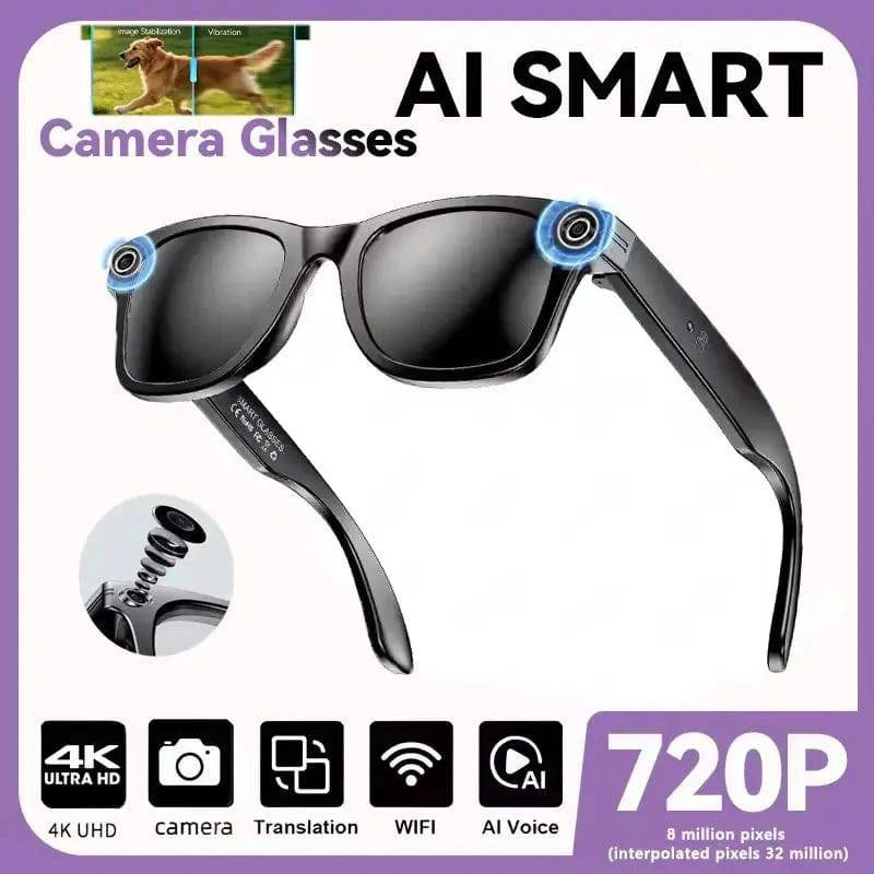 LYNHURD Smart Sunglasses with 8MP camera, Bluetooth, and translation features, suitable for men and women.