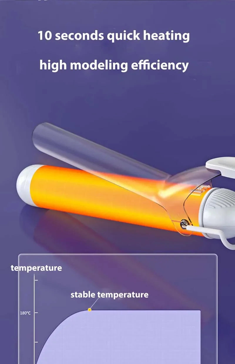 40MM Professional Ceramic J-Shape Rotating Big Wave Curling Iron Electric Curling Iron Hair Styling Tools Salon Styling Tools