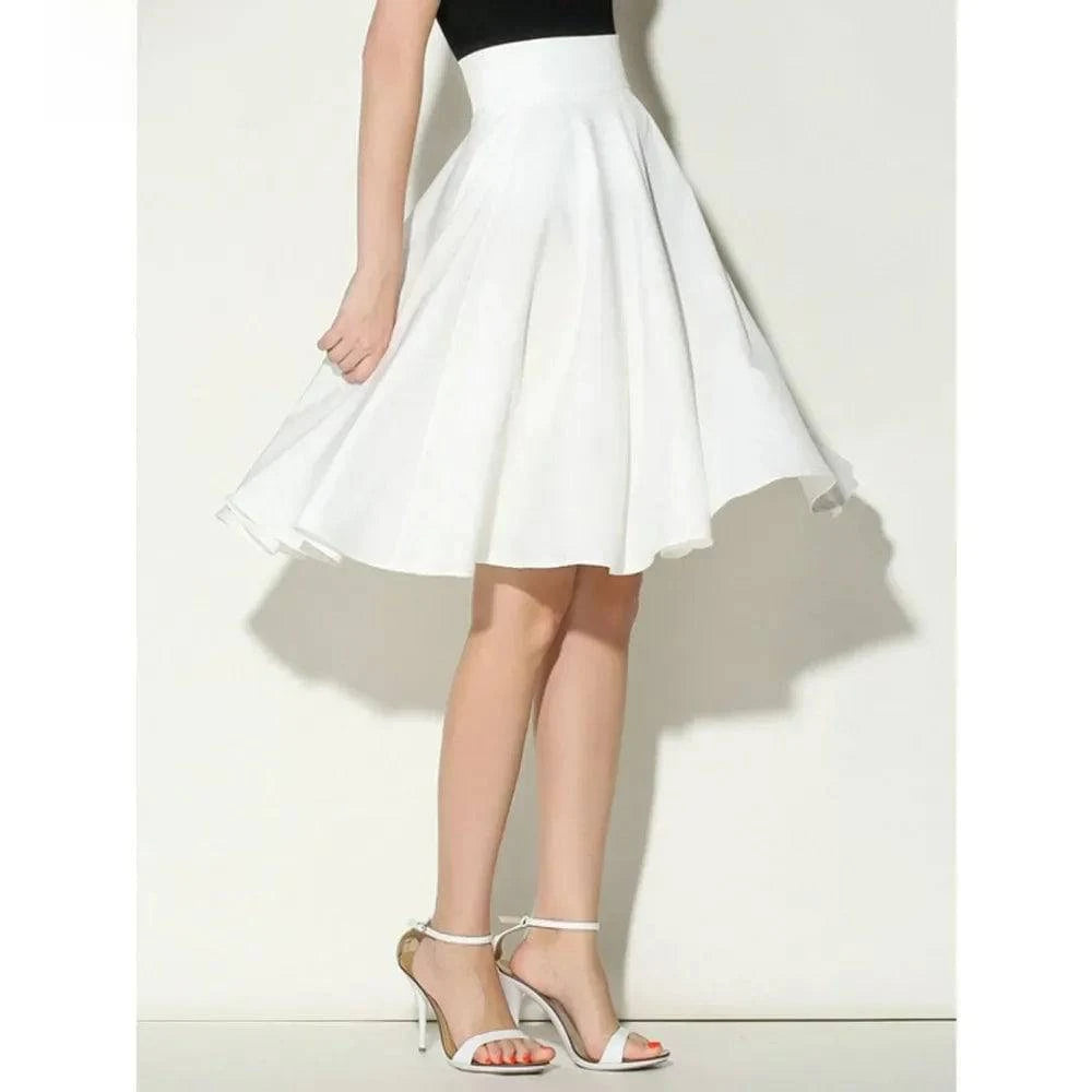 LYNHURD high-waisted vintage mid-length skirt in bohemian style, perfect for summer ice-skating or casual wear for women.